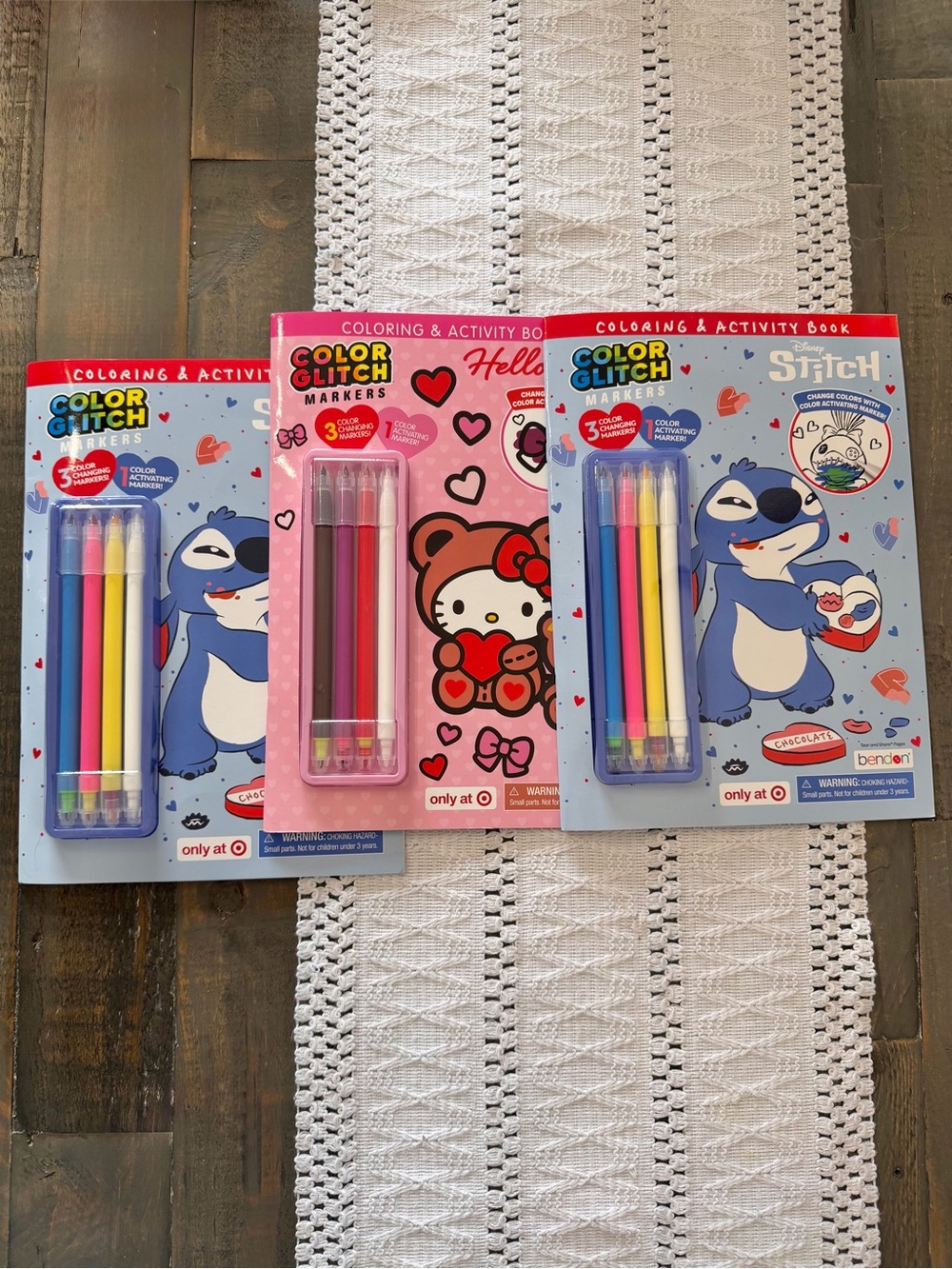 Stitch Hello Kitty Activity Coloring Books Color Glitch Markers Set 3 - Picture 2 of 5